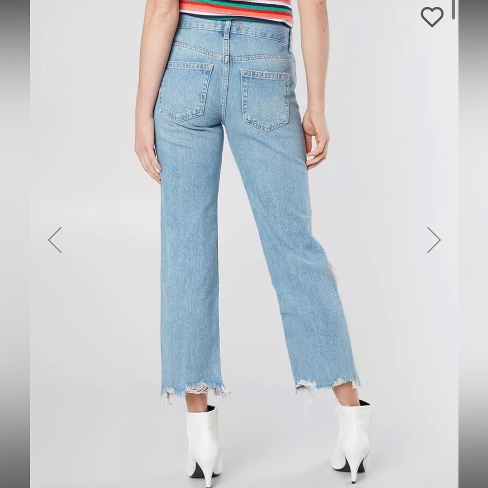 We The Free Destroyed Maggie Straight Light Wash Jeans 28 - Picture 15 of 15